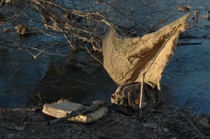 Duck hunting blind on Monocacy River