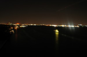 Washington DC night lights over the Potomac taken from the Wilson Bridge