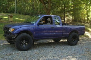 toyota tacoma with New tires, before new bumpers and suspension