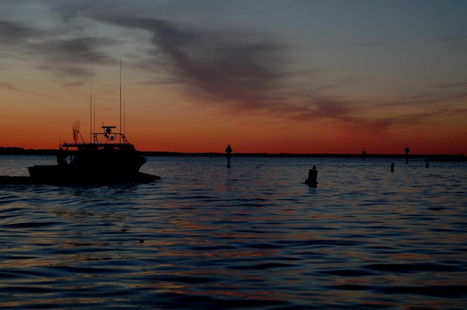 salt water boat sunrise
