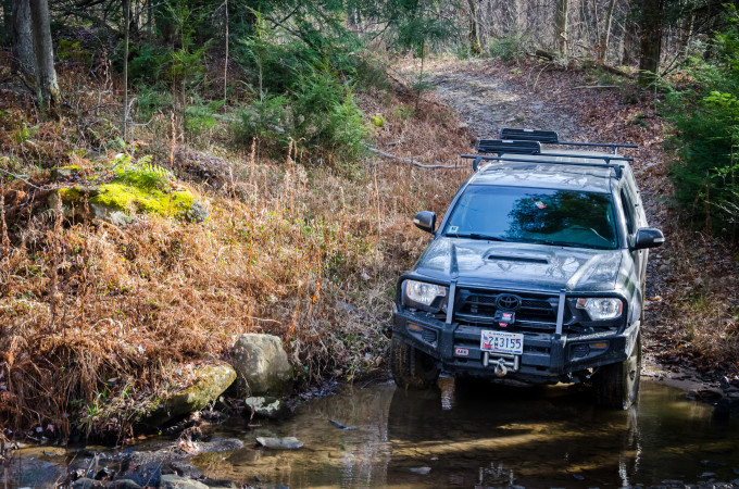 The ARB Bumper and Warn Winch are installed